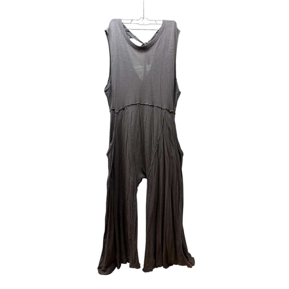 Sleeveless Wide-Leg Jumpsuit in Charcoal Gray
